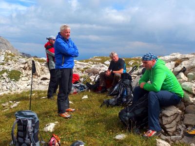 013-Rast auf der Bergwanderung zur Agostini-Huette
